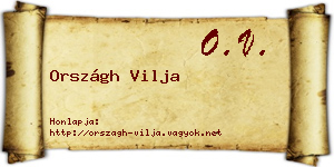 Országh Vilja névjegykártya